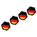 Valve Caps with German Flag 4 pcs Black Copper Hexagonal Caps Length 12 mm Top Diameter 10 mm Wheel Decoration 3