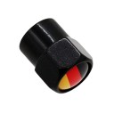 Valve Caps with German Flag 4 pcs Black Copper Hexagonal Caps Length 12 mm Top Diameter 10 mm Wheel Decoration 4