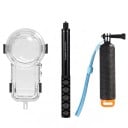Vandtæt etui til Insta360 X5 S med håndtag ca. 180 x 35 mm og teleskopstang 28-114 cm Underwater case Gennemsigtig Til dykning 1