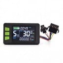 Vandtæt farvet LCD-display Stik SM 5pin og 2pin Kabel 1800 mm Kommunikation UART og USB Sort Til elcykel og elektrisk scooter 1