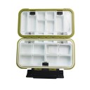 Vandtæt fiskegrejskasse med dobbeltsidet åbning 16 x 9 x 4 cm Robust, bærbar organizer til kroge og lokkemad Holdbar opbevaringskasse til fisketilbehør 5