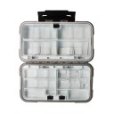 Vandtæt fiskegrejskasse med dobbeltsidet åbning 19 x 10 x 4,5 cm Robust organizer til kroge og lokkemad Holdbar opbevaringskasse til fiskegrej 4