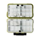 Vandtæt fiskegrejskasse med dobbeltsidet åbning 19 x 10 x 4,5 cm Robust organizer til kroge og lokkemad Holdbar opbevaringskasse til fiskegrej 5