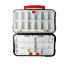 Vandtæt fiskegrejskasse med dobbeltsidet åbning 19 x 10 x 4,5 cm Robust organizer til kroge og lokkemad Holdbar opbevaringskasse til fiskegrej 3