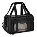 Vandtæt, foldbar bur til katte og små hunde, åndbar, forstærket lynlås, kæledyrstransportør, stofnettransportør til hvalpe og katte, rejsetaske til transport af katte og hunde, 43 x 28 x 28 cm 5