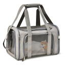Vandtæt, foldbar bur til katte og små hunde, åndbar, forstærket lynlås, kæledyrstransportør, stofnettransportør til hvalpe og katte, rejsetaske til transport af katte og hunde, 43 x 28 x 28 cm 1