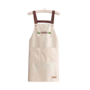 Vandtæt køkkenforklæde 71 x 68 cm med Hello tryk Japansk stil Stor lomme Madlavning Bagning Praktisk komfortabelt forklæde 14