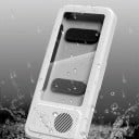 Vandtæt telefonholder til badeværelset med Bluetooth højttaler 360° rotation berøringsskærm 11 x 24,5 x 4,4 cm hvid vægmonteret 5