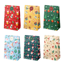 Vánoční dárkové sáčky 24 ks 22 x 12 x 8 cm Retro papírové sáčky s vánočními motivy Samolepky 13,8 x 10,4 cm Karton 6 druhů po 4 ks 1