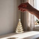 Vánoční ozdoba na stromeček Stromek s hvězdou na špičce Vrstvená patra Průhledný se zlatými třpytkami Se zlatým závěsem Na Vánoce 5