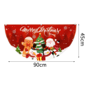 Vánoční půlkruhový vlajkový banner 90 x 45 cm Červený se Santou, sněhulákem, perníčkem a tučňákem Venkovní závěsná dekorace 2