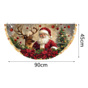 Vánoční půlkruhový vlajkový banner 90 x 45 cm Se Santou a sobem Odolná venkovní dekorace Fasádní závěsná vlajka Vánoční ozdoba domu 2