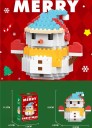 Vánoční stavebnice Santa Sněhulák 6,5 x 4,2 x 6,6 cm 210 ks Mikro kostky Plastový model Mini stavebnice Vánoční dekorace 3