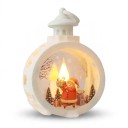 Vánoční svítící ozdoba Lucerna Závěsná 12 x 8,5 cm Kulatá S imitací svíčky Motiv Santa Claus Dekorace na stůl i okno 1