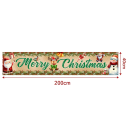 Vánoční venkovní banner 200 x 40 cm Hnědý s motivem Santy, soba a sněhuláka s nápisem Merry Christmas Dekorace na dům a zahradu 2