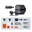 Vantrue F1 motocyklová palubní kamera 4K přední a 1080P zadní s GPS Wi-Fi 160° širokoúhlá vodotěsná 24 h parkovací režim černá na motorku 2