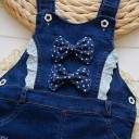 Vaqueros para niña con tirantes y estampado de conejitos 3