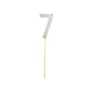 Vara de bolo Números 0–9 Decoração dourada brilhante para bolo 10,5 cm Aniversário Celebração Decoração de bolo 9