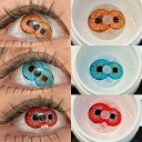 Värikkäät piilolinssit kolminkertaisen pupillin efektillä, halkaisija 14,5 mm, hydrogeeli, ilman dioptrioita cosplay- ja Halloween-käyttöön 6