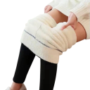 Varma vinterleggings med päls för kvinnor Hög midja Elastiska ankellånga leggings Isolerande byxor för vintern Bekväma 5