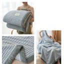 Värmande rutmönstrad filt 200 x 230 cm 1,6 kg Stor mjuk filt med tät quiltning Fuzzy yta för maximal hemmakomfort 2