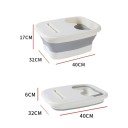 Vasca pieghevole per piedi con coperchio 40 x 32 x 17 cm Lavabo massaggiante portatile per piedi Secchio isolato per polpacci PP TPR Vasca sanitaria compatta 2