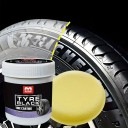 Vasco hidratante para pneus 150 g Cera protetora contra o envelhecimento e desbotamento Restauração da cor preta Com esponja de aplicação Cuidados 1