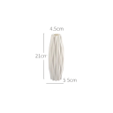 Vase en plastique 21 cm Forme haute et fine Texture en relief Imitation céramique blanche mate Accessoire élégant pour l'appartement Pot de fleurs 2