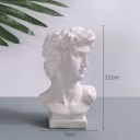 Vase mit David-Büste, 12 cm, Harz, mattweißes Finish, künstlerisches Design, funktionale Dekoration, Innenaccessoire für Trockenblumenarrangements 2