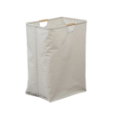 Vasketøjskurv 35 x 45 x 65 cm sammenfoldelig stof sort med bambushåndtag opbevaringskurv til vasketøj til badeværelset 1