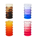 Vaso con popote 500 ml 7,2 x 14,9 cm Vaso ondulado para bebidas con popote de vidrio de 21,59 cm Vaso reutilizable 2