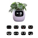 Vaso da fiori autoirrigante intelligente con display, oltre 49 espressioni e 7 sensori, 11,4 × 10 × 9,6 cm, chip AI, Wi-Fi, per piante 8
