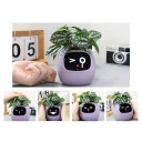 Vaso de flores inteligente autoirrigável com ecrã, mais de 49 expressões e 7 sensores, 11,4 × 10 × 9,6 cm, chips de IA, Wi-Fi, para plantas 9