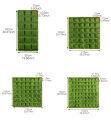 Vaso de parede em tecido 100 x 100 cm 36 bolsos 15x15 cm Painel vertical suspenso para flores Bolsos de jardim para ervas e legumes 2