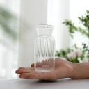 Vaso di vetro trasparente 13,5 x 5 cm Vaso decorativo alto con delicata rigatura Elegante contenitore per fiori Decorazione da tavolo 2
