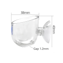 Vaso in acrilico per acquario 3,8 x 4 cm Vaso per piante con ventosa Supporto decorativo per piante acquatiche Vaso da piantare in vetro 3