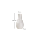 Vaso in plastica 20,5 cm Bianco opaco superficie testurizzata Forma moderna stretta Imitazione ceramica Decorazione per soggiorno 2