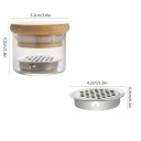 Vaso limpiador para brochas 4,2 x 5,2 cm Recipiente de cristal con colador de acero inoxidable y tapa hermética para modelado de uñas 5