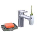 Vassoio di drenaggio in silicone per sapone 10x12 cm Vassoio antiscivolo auto-sgocciolante Supporto per lavabo contro l'accumulo d'acqua Accessori per bagno 2