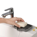 Vassoio di drenaggio in silicone per sapone 10x12 cm Vassoio antiscivolo auto-sgocciolante Supporto per lavabo contro l'accumulo d'acqua 7