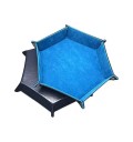 Vassoio esagonale pieghevole per dadi 27 x 24,5 cm Pelle artificiale Vassoio da gioco per giochi da tavolo e RPG 4