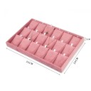 Vassoio in velluto per gioielli 35 × 24 × 3 cm velluto rosa organizer per collane, ciondoli e catene vassoio espositivo 2