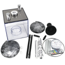 Vattenpipa shisha box LED-ljus och fjärrkontroll Två slangar Höjd 41 cm Transparent akryl och aluminium För tobak och smaker hookah 2