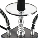 Vattenpipa shisha box LED-ljus och fjärrkontroll Två slangar Höjd 41 cm Transparent akryl och aluminium För tobak och smaker hookah 4