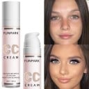 Vattentålig fuktgivande CC-kräm 30 ml med täckande effekt för torr och blandad hud, långvarig och lätt att applicera med reglering av fetthet 10