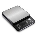 Vattentät digital köksvåg med LCD-display, 5 kg / 0,1 g, rostfritt stål, AAA-batteri, svart-silver, för bakning och matlagning 1