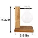 Vază de birou creativă pe suport din lemn 13,5 x 10 cm Sticlă în formă de bec Cultivare hidroponică Decorațiune vintage DIY 4