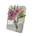 Vază transparentă 13 x 18 cm Cadru dreptunghiular pentru fotografii Plastic ușor Vază artistică modernă pentru flori Decor de interior design minimalist 3