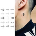 Vedenkestävä väliaikainen tatuointitarra ristimotiivilla Pieni tatuointi sormille, hartioille ja kaulalle Kestävää minimalistista tatuointia 3