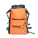 Vedenpitävä reppu 25l PVC IPX6 48×32×14 cm Ulkoilureppu pyöräilyyn, kajakkimelontaan, veneilyyn, retkeilyyn ja uintiin Rullattava suljin 1